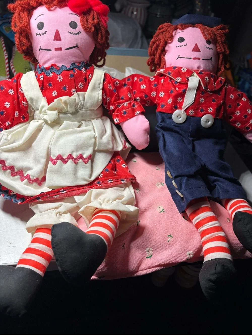 Handmade Raggedy Ann and Andy dolls